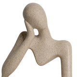 Maxbell Nordic Thinker Figurine Candle Holder Sculpture Ornament Decor Office Beige