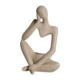 Maxbell Nordic Thinker Figurine Candle Holder Sculpture Ornament Decor Office Beige