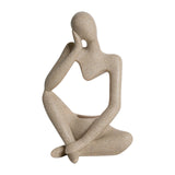 Maxbell Nordic Thinker Figurine Candle Holder Sculpture Ornament Decor Office Beige