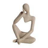 Maxbell Nordic Thinker Figurine Candle Holder Sculpture Ornament Decor Office Beige