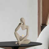 Maxbell Nordic Thinker Figurine Candle Holder Sculpture Ornament Decor Office Beige