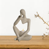 Maxbell Nordic Thinker Figurine Candle Holder Sculpture Ornament Decor Office Beige