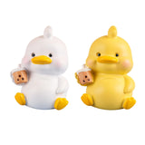 Maxbell Duck Statue Miniature Figurines Cake Topper Resin Craft Sculpture Home Decor White
