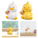 Maxbell Duck Statue Miniature Figurines Cake Topper Resin Craft Sculpture Home Decor White