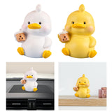 Maxbell Duck Statue Miniature Figurines Cake Topper Resin Craft Sculpture Home Decor White