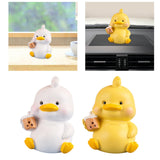 Maxbell Duck Statue Miniature Figurines Cake Topper Resin Craft Sculpture Home Decor White