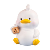 Maxbell Duck Statue Miniature Figurines Cake Topper Resin Craft Sculpture Home Decor White