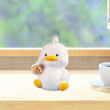 Maxbell Duck Statue Miniature Figurines Cake Topper Resin Craft Sculpture Home Decor White