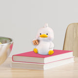 Maxbell Duck Statue Miniature Figurines Cake Topper Resin Craft Sculpture Home Decor White