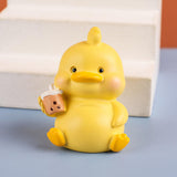 Maxbell Duck Statue Miniature Figurines Cake Topper Resin Craft Sculpture Home Decor Yellow