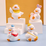 Maxbell Resin Duck Miniature Figurine Crafts Decorative Cute for Bar Cabinet Decor StyleA