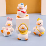 Maxbell Resin Duck Miniature Figurine Crafts Decorative Cute for Bar Cabinet Decor StyleA