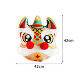 Maxbell Lion Throw Pillow Case Chinese New Year Cushion Cover for Sofa Pink 42cmx42cm