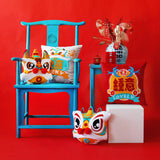 Maxbell Lion Throw Pillow Case Chinese New Year Cushion Cover for Sofa Pink 42cmx42cm