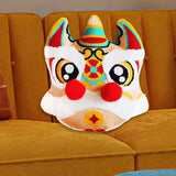 Maxbell Lion Throw Pillow Case Chinese New Year Cushion Cover for Sofa Pink 42cmx42cm