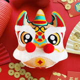 Maxbell Lion Throw Pillow Case Chinese New Year Cushion Cover for Sofa Pink 42cmx42cm