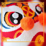 Maxbell Lion Throw Pillow Case Chinese New Year Cushion Cover for Sofa Orange 42cmx42cm