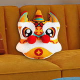Maxbell Lion Throw Pillow Case Chinese New Year Cushion Cover for Sofa Orange 42cmx42cm