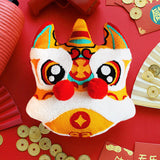 Maxbell Lion Throw Pillow Case Chinese New Year Cushion Cover for Sofa Orange 42cmx42cm