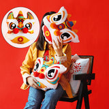 Maxbell Lion Throw Pillow Case Chinese New Year Cushion Cover for Sofa Orange 42cmx42cm