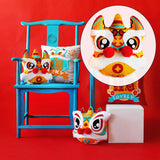 Maxbell Lion Throw Pillow Case Chinese New Year Cushion Cover for Sofa Orange 42cmx42cm