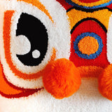 Maxbell Lion Throw Pillow Case Chinese New Year Cushion Cover for Sofa Red Blue 43cmx43cm