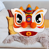 Maxbell Lion Throw Pillow Case Chinese New Year Cushion Cover for Sofa Red Blue 43cmx43cm
