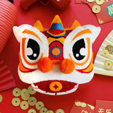 Maxbell Lion Throw Pillow Case Chinese New Year Cushion Cover for Sofa Red Blue 43cmx43cm