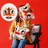 Maxbell Lion Throw Pillow Case Chinese New Year Cushion Cover for Sofa Red Blue 43cmx43cm