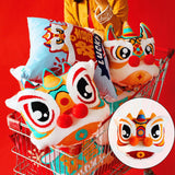 Maxbell Lion Throw Pillow Case Chinese New Year Cushion Cover for Sofa Red Blue 43cmx43cm