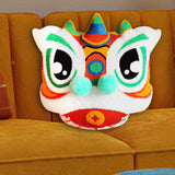 Maxbell Lion Throw Pillow Case Chinese New Year Cushion Cover for Sofa Red Green 43cmx43cm