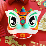 Maxbell Lion Throw Pillow Case Chinese New Year Cushion Cover for Sofa Red Green 43cmx43cm