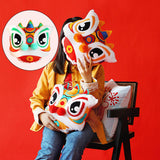 Maxbell Lion Throw Pillow Case Chinese New Year Cushion Cover for Sofa Red Green 43cmx43cm
