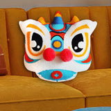 Maxbell Lion Throw Pillow Case Chinese New Year Cushion Cover for Sofa Blue 43cmx43cm