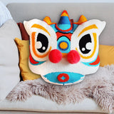 Maxbell Lion Throw Pillow Case Chinese New Year Cushion Cover for Sofa Blue 43cmx43cm