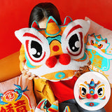 Maxbell Lion Throw Pillow Case Chinese New Year Cushion Cover for Sofa Blue 43cmx43cm