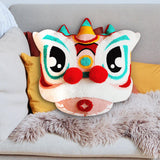 Maxbell Lion Throw Pillow Case Chinese New Year Cushion Cover for Sofa Pink 43cmx43cm