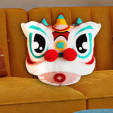 Maxbell Lion Throw Pillow Case Chinese New Year Cushion Cover for Sofa Pink 43cmx43cm