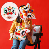 Maxbell Lion Throw Pillow Case Chinese New Year Cushion Cover for Sofa Pink 43cmx43cm