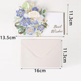 Maxbell Pop up Flower Greeting Card Anniversary for Valentines Mom Family Blue