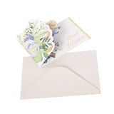 Maxbell Pop up Flower Greeting Card Anniversary for Valentines Mom Family Blue