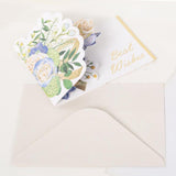 Maxbell Pop up Flower Greeting Card Anniversary for Valentines Mom Family Blue