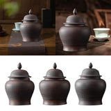 Maxbell Chinese Style Purple Clay Ginger Jar Household Home Decor with Lid Vase 14cmx20cm