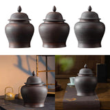 Maxbell Chinese Style Purple Clay Ginger Jar Household Home Decor with Lid Vase 14cmx20cm