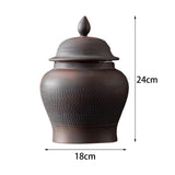 Maxbell Chinese Style Purple Clay Ginger Jar Household Home Decor with Lid Vase 14cmx20cm