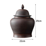 Maxbell Chinese Style Purple Clay Ginger Jar Household Home Decor with Lid Vase 18cmx24cm