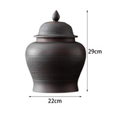 Maxbell Chinese Style Purple Clay Ginger Jar Household Home Decor with Lid Vase 22cmx29cm