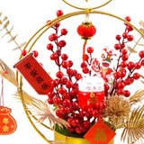 Maxbell Chinese New Year Ornaments Lighted Artificial Potted Flower for Home Wedding Style A