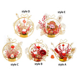 Maxbell Chinese New Year Ornaments Lighted Artificial Potted Flower for Home Wedding Style A