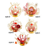 Maxbell Chinese New Year Ornaments Lighted Artificial Potted Flower for Home Wedding Style A